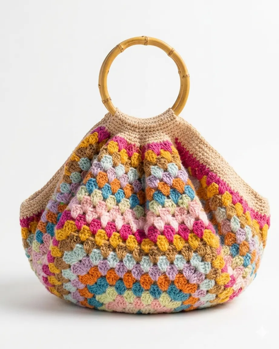 handmade crochet bucket bag