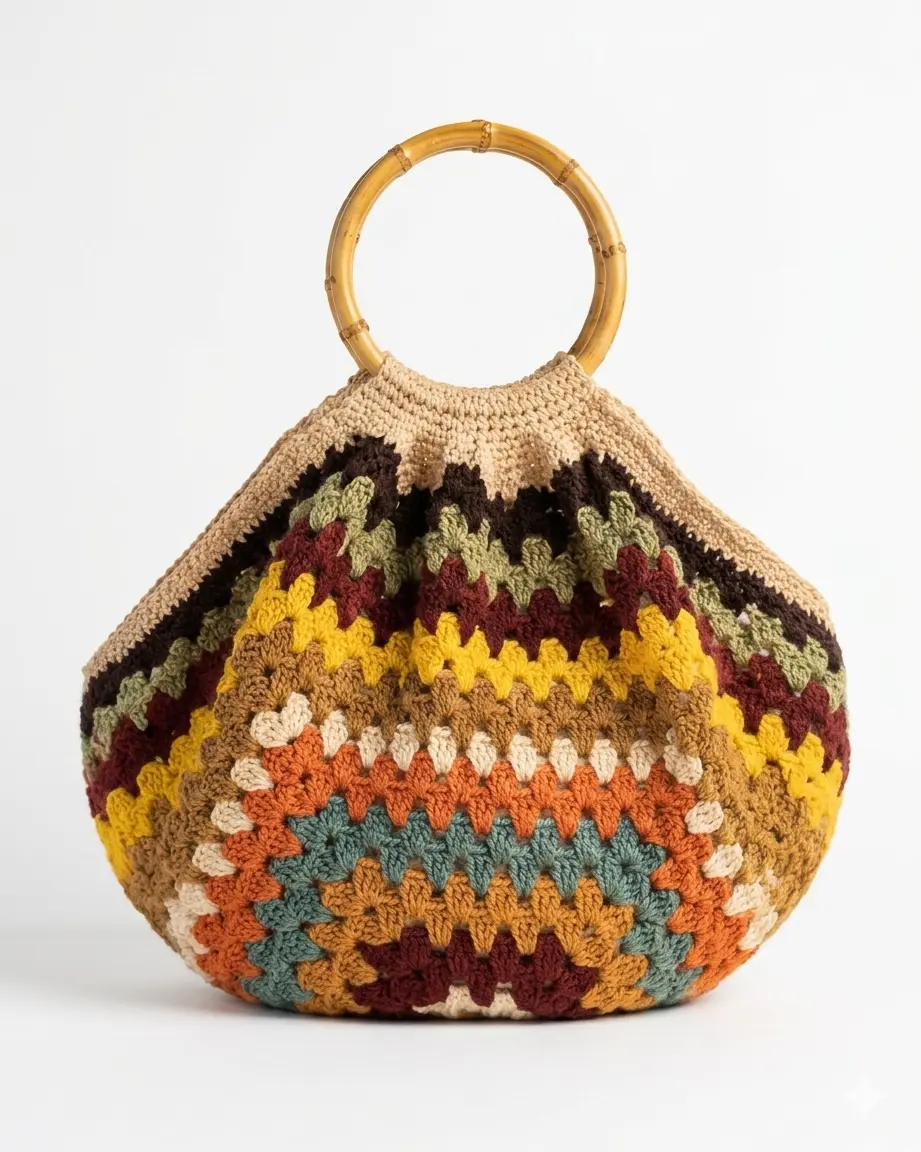 handmade crochet bucket bag
